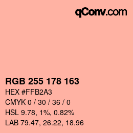 Color code: RGB 255 178 163 | qconv.com