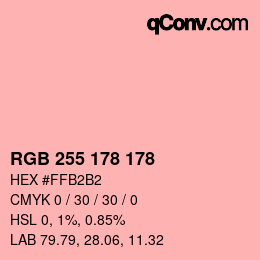 カラーコード: RGB 255 178 178 | qconv.com