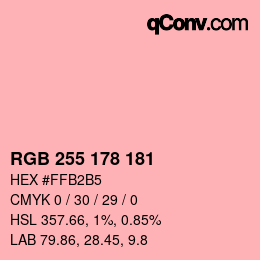 カラーコード: RGB 255 178 181 | qconv.com