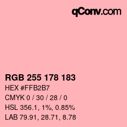 Color code: RGB 255 178 183 | qconv.com