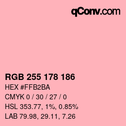 Color code: RGB 255 178 186 | qconv.com