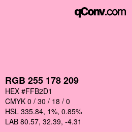 Color code: RGB 255 178 209 | qconv.com