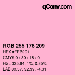 Color code: RGB 255 178 209 | qconv.com