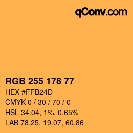 カラーコード: RGB 255 178 77 | qconv.com