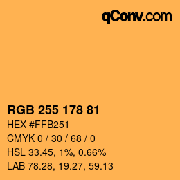 Color code: RGB 255 178 81 | qconv.com