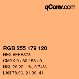 颜色代码: RGB 255 179 120 | qconv.com