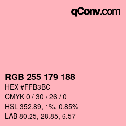 Color code: RGB 255 179 188 | qconv.com