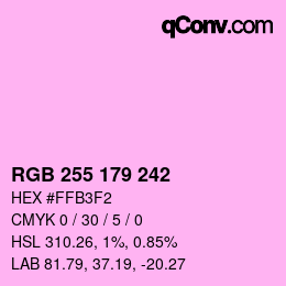 Farbcode: RGB 255 179 242 | qconv.com