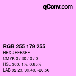 Código de color: RGB 255 179 255 | qconv.com