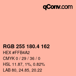 カラーコード: RGB 255 180.4 162 | qconv.com