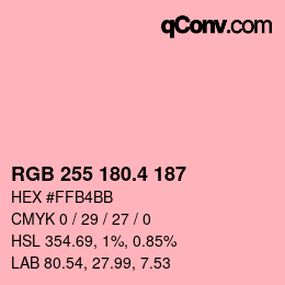カラーコード: RGB 255 180.4 187 | qconv.com