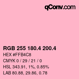 カラーコード: RGB 255 180.4 200.4 | qconv.com