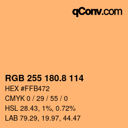 Color code: RGB 255 180.8 114 | qconv.com