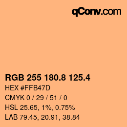 カラーコード: RGB 255 180.8 125.4 | qconv.com