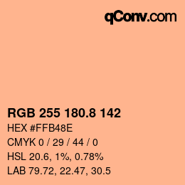 Color code: RGB 255 180.8 142 | qconv.com
