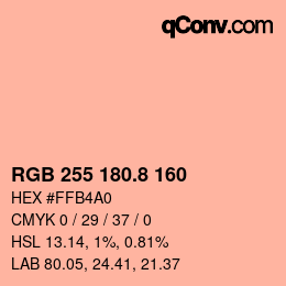 Color code: RGB 255 180.8 160 | qconv.com