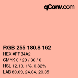 Color code: RGB 255 180.8 162 | qconv.com