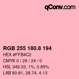 カラーコード: RGB 255 180.8 194 | qconv.com