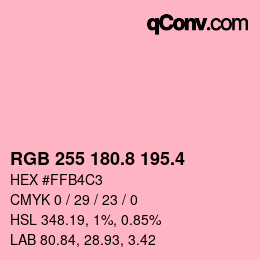 カラーコード: RGB 255 180.8 195.4 | qconv.com