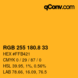 Color code: RGB 255 180.8 33 | qconv.com