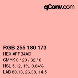 カラーコード: RGB 255 180 173 | qconv.com