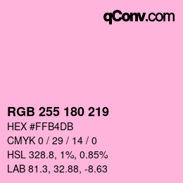 カラーコード: RGB 255 180 219 | qconv.com