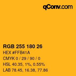 Color code: RGB 255 180 26 | qconv.com