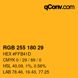 Color code: RGB 255 180 29 | qconv.com