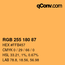 Color code: RGB 255 180 87 | qconv.com
