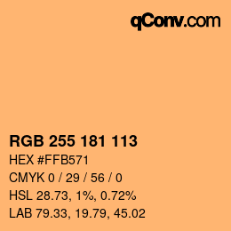 Color code: RGB 255 181 113 | qconv.com