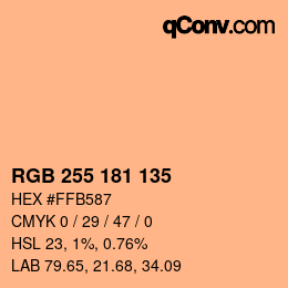 カラーコード: RGB 255 181 135 | qconv.com