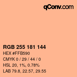 Color code: RGB 255 181 144 | qconv.com