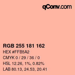 Color code: RGB 255 181 162 | qconv.com