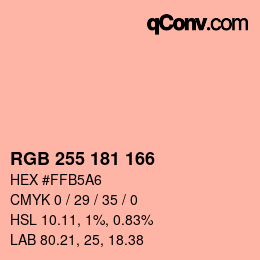 Color code: RGB 255 181 166 | qconv.com
