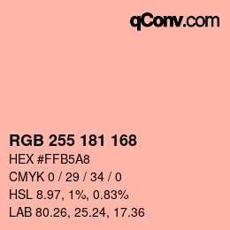 Color code: RGB 255 181 168 | qconv.com