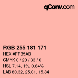 Color code: RGB 255 181 171 | qconv.com