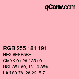 Color code: RGB 255 181 191 | qconv.com