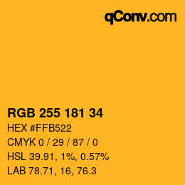 Farbcode: RGB 255 181 34 | qconv.com