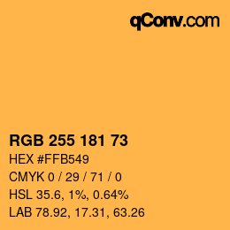 Color code: RGB 255 181 73 | qconv.com