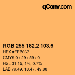カラーコード: RGB 255 182.2 103.6 | qconv.com