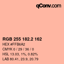 Color code: RGB 255 182.2 162 | qconv.com