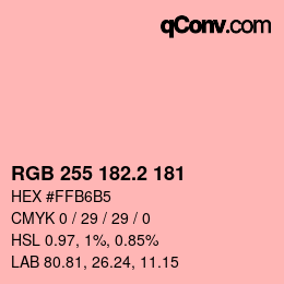 Color code: RGB 255 182.2 181 | qconv.com