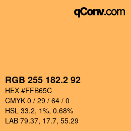 Color code: RGB 255 182.2 92 | qconv.com