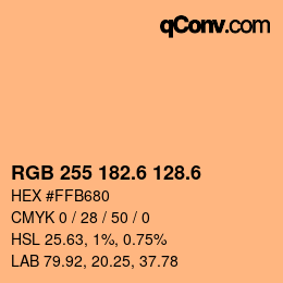 カラーコード: RGB 255 182.6 128.6 | qconv.com