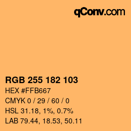 Color code: RGB 255 182 103 | qconv.com