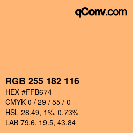 Color code: RGB 255 182 116 | qconv.com