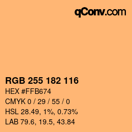 Código de color: RGB 255 182 116 | qconv.com