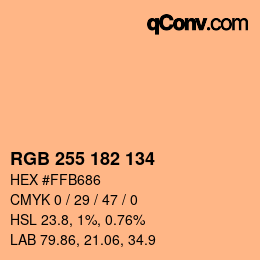 カラーコード: RGB 255 182 134 | qconv.com