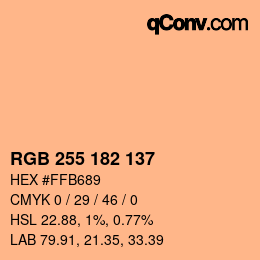 Farbcode: RGB 255 182 137 | qconv.com