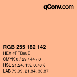 Color code: RGB 255 182 142 | qconv.com